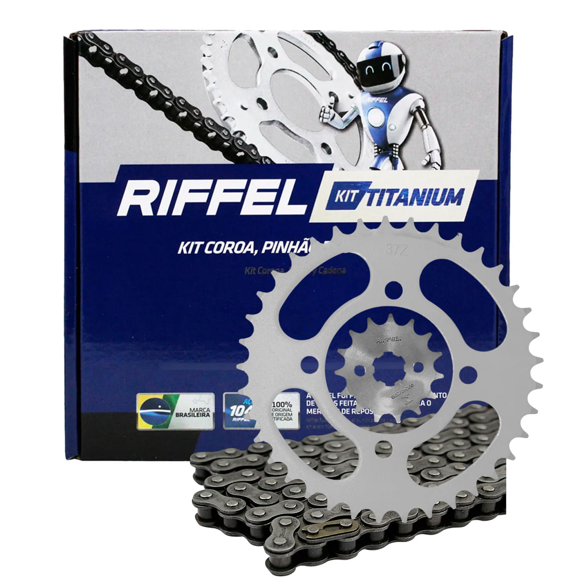 Kit Relação Riffel Crypton 105 1998 Até 2004 sem Retentor